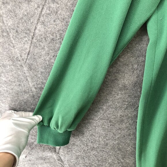 TIBI Savanna Crepe Ruffle Neck Midi Dress Green Womens Size 4 Long Sleeve - Picture 6 of 12